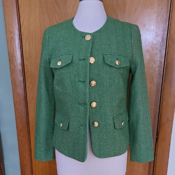 Talbots Jackets & Blazers - NWOT Talbots Shetland Lady Jacket, Green, Size 6